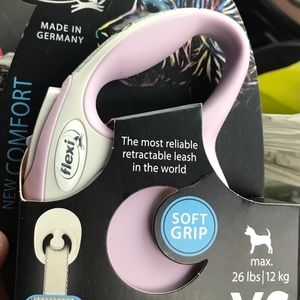 Leash. Retractable leash. Harness